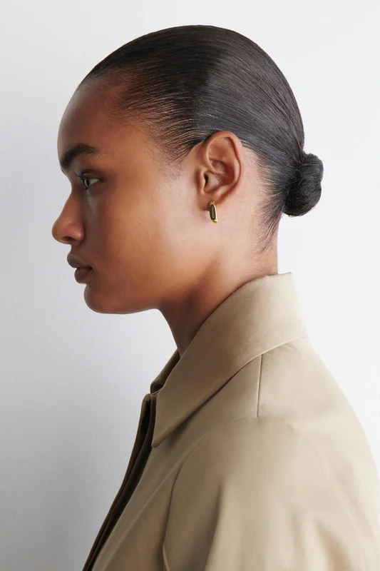 COS Faceted Hoop Earrings in Bronze - Women