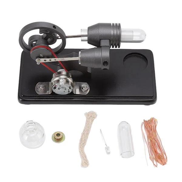 Stirling Engine Model Kit Black Stirling Engine Generator Model Physical Science Experiment Model Educational Toy