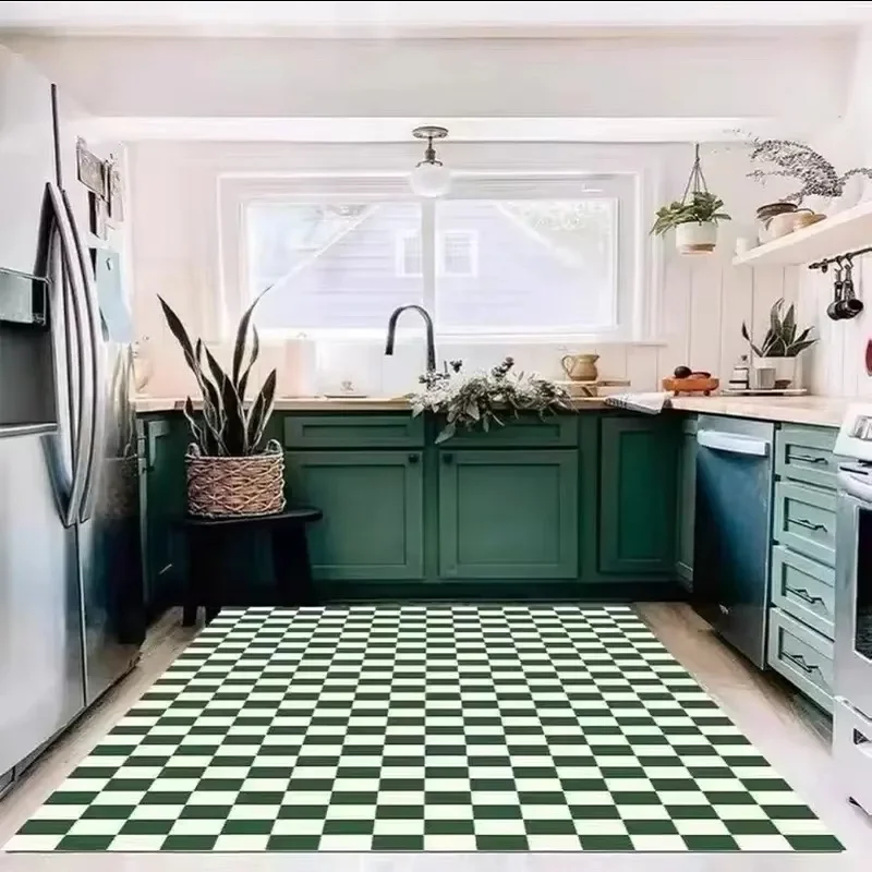 AliExpress - VIKAMA – tapis à carreaux pour salon et chambre à coucher, vert et blanc, moderne, Ins, marocain, décoration de la maison