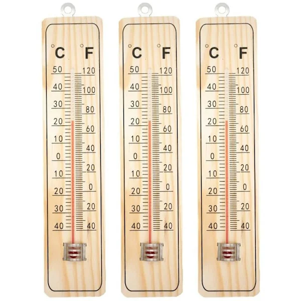 4x Termometer Inomhus Termometer Utomhus Termometer Trädgård Analog Inomhus Utomhus Trä