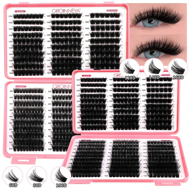 AliExpress - GROINNEYA Wimpers Cluster DIY Lash Extension Gemengde Lade Clusters Wimpers Pluizig Volume Individuele Wimpers Cat Eye Lash Extension