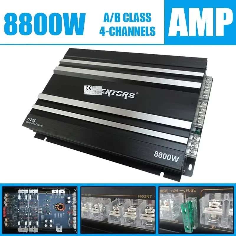 AliExpress - Klasse AB Car Audio Upgrade Leistungsverstärker 4 Kanal 12 V 8800 W Power Stereo Amplifie Audio Lautsprecher Subwoofer Höhen Mid-Bass