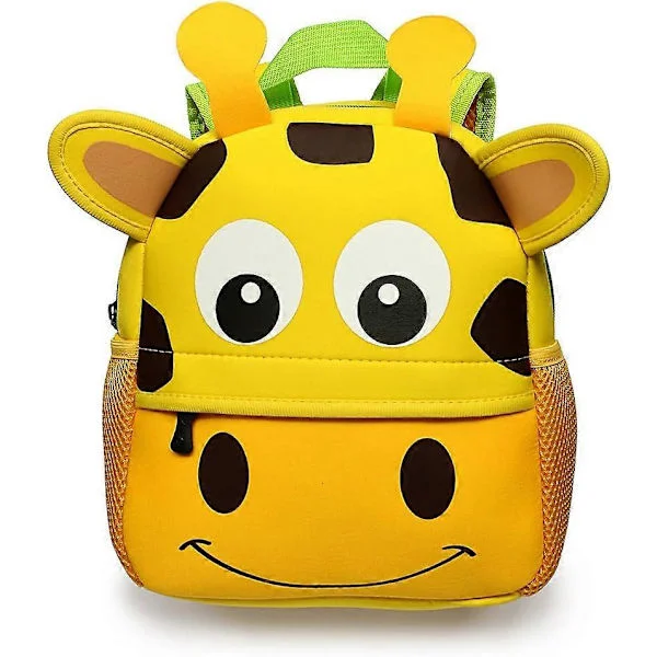 Small Kids Backpack Toddler Boys Girls Preschool Bags Neoprene Cartoon Backpacks for Small Children, Size 24x9x25 cm (Giraffe)