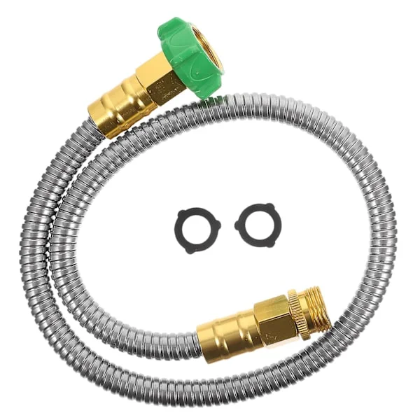 1 set av rostfritt stål vattenslang trädgårdsslang koppling flexibel vattenslang 3FT