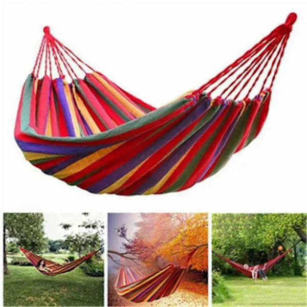 Hammock Garden Cotton Hammock Portable Hammock 1 Person Hammock Outdoor Leisure Hammock For Camping Outdoor/Indoor Multicolored Optional