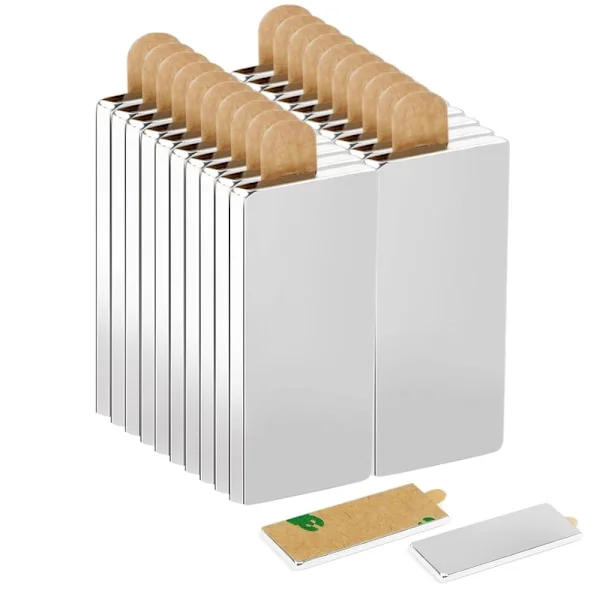 20 Stycken Starka Självhäftande Magneter 30x10x1mm, Platta Självhäftande Magneter i Par, Neodym Rektangulära Magneter