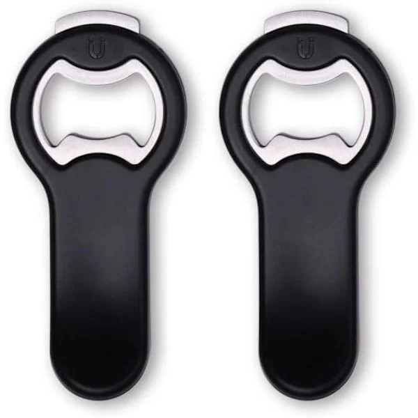 {xjxj}2-i-1 Magnetisk Ölflasköppnare för Kylskåp och Husbil med Korksamlare - Popburksöppnare, Present till Män Make Pappa - 2-pack