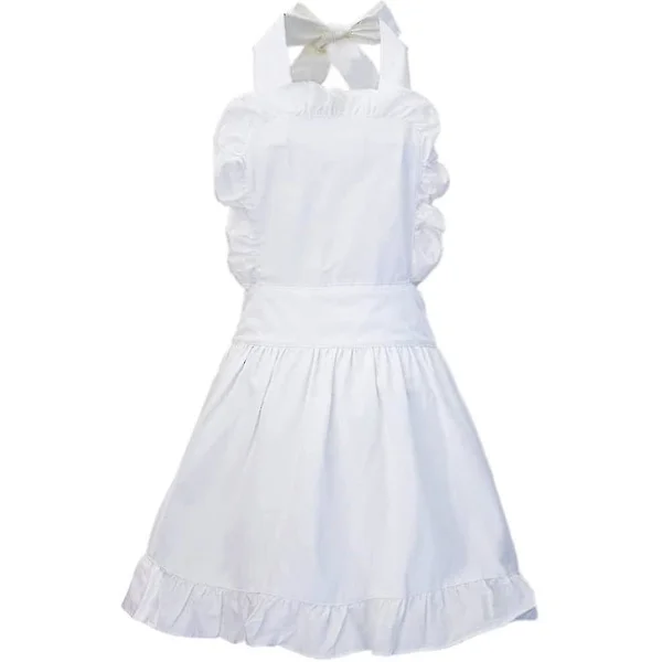 Moderigtig Vintage Forklæde Ruffle Retro Forklæde Madlavning Køkken Smukt Forklæde Til Kvinder