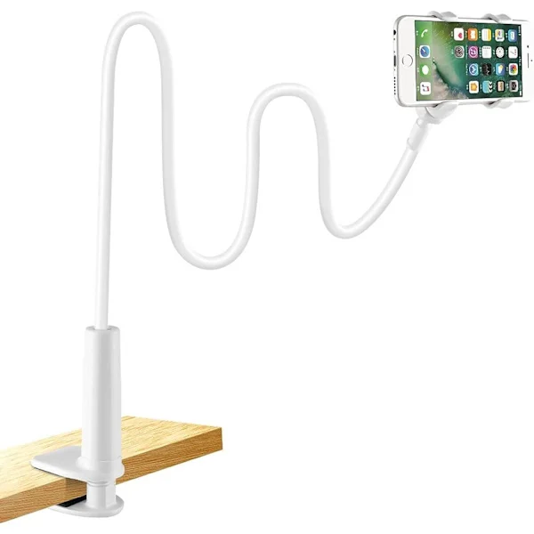 Telefonholder seng, telefonholder med fleksibel svanehals lang arm 360° rotasjon justerbar for iPhone 13/13Pro, 12/12 Pro Max, 11 Pro XS Max X 8 7 Sam