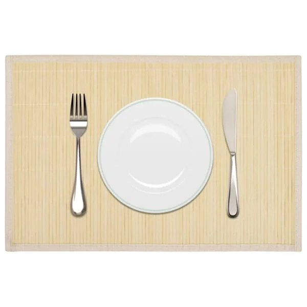 vidaXL 6 Bamboo Placemats 30 x 45 cm Natural Color