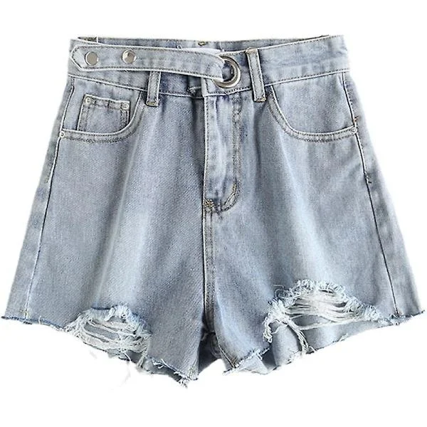 [LCS]Big Design Sense Of Raw Edge Ripped Wide-leg Denim Shorts Hot Pants
