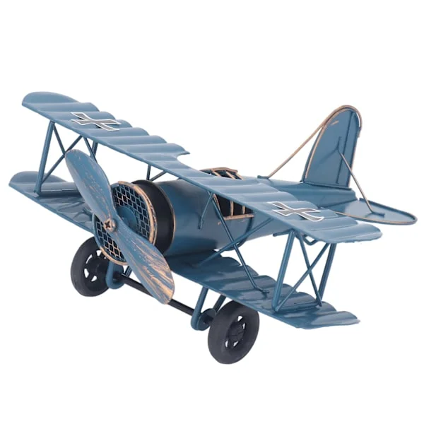 Retro Metall Flymodell Vintage Jern Flypynt Dekorativ Utsøkt Flystatue for Kontor Soverom Bokhylle