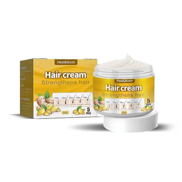 Revitalizing Hair Cream with Ginger, Jojoba, and Vitamin E Strengthens, Nourishes, and Promotes Healthy Hair Growth | Dandruff Control and Scalp Care