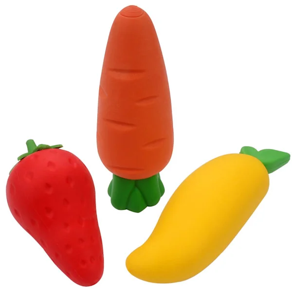 3 st Söta Frukt suddgummin, Blyertssuddgummin, Långvariga suddgummin för Barn, Lämpliga för Skola, Kontor, Barn