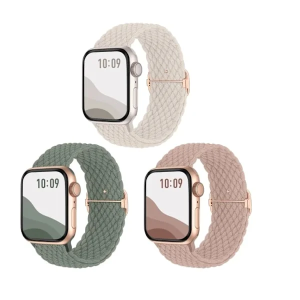 3-pack Compatible with Apple Watch Bands Adjustable Stretchy Elastic Replacement Straps for iWatch Ultra SE 9 8 7 6 5 4 3 2 1... 38/40/41mm