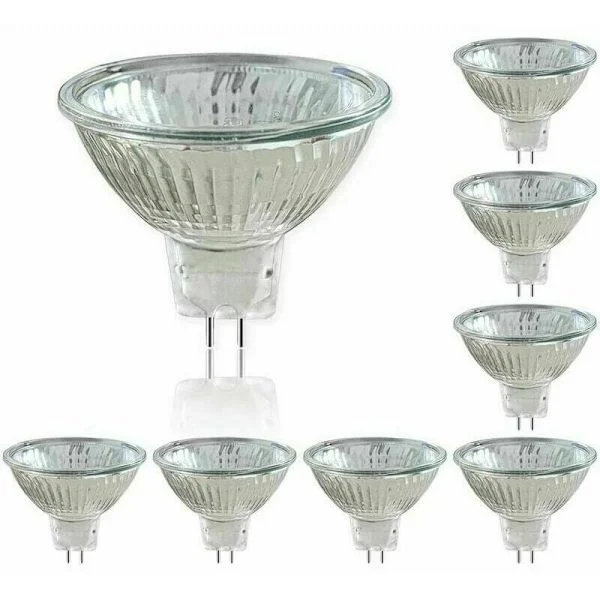 Pakke med 8 12V Halogen Reflektor Pærer GU5.3 50W, Dæmpbar Spot, MR16 Halogen Spot Pære, 660LM, Varm Hvid 2700K, 36° Stråle, 2-Polet Sokkel(BT)