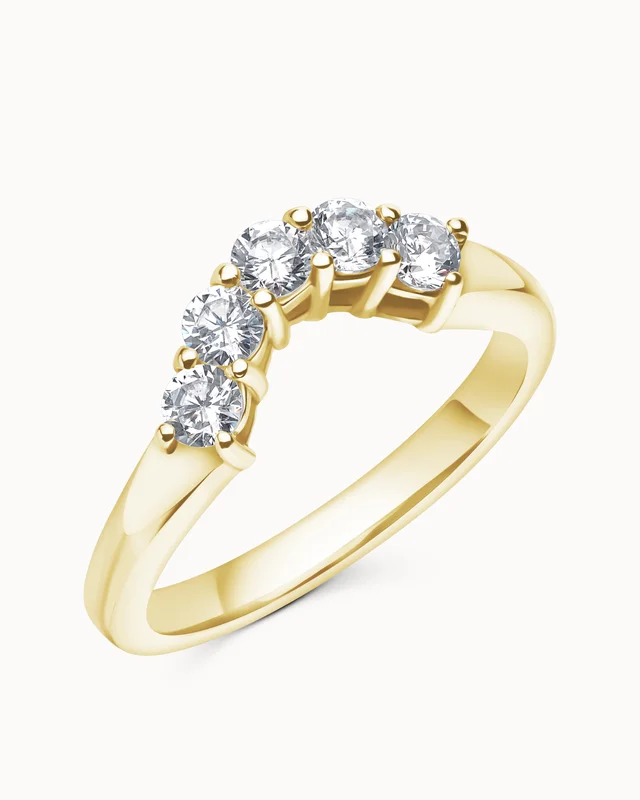 Cassandra Trouwring 18K Geel Goud met Natuurlijke Diamanten - Verlovingsringen & Trouwringen van Vanbruun