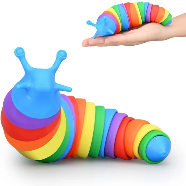 Fidget Slug Toys kan vridas Sensorisk leksak Slumpmässig färg