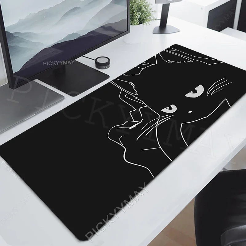 AliExpress - Tapis de souris de jeu tapis de souris chat noir grand tapis de souris tapis de bureau tapis de souris de joueur en caoutchouc 