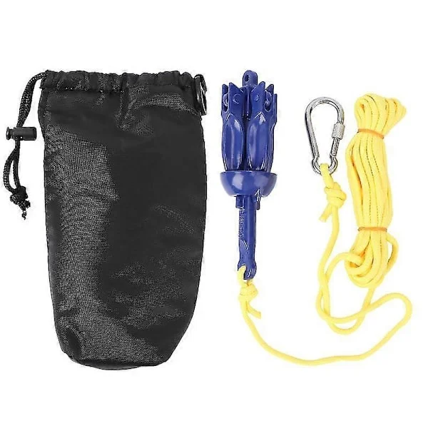4 Tins Fällbart Ankare Segelbåt Kajak Motorbåt Kanot Ankare Motion Fällbart Ankare För Kanoter Kajaker Segelbåtar Paddleboards (tillbehör + Ankare Blu