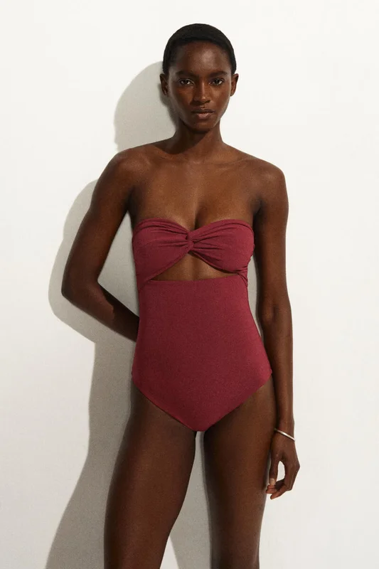 COS Women's Twisted Textured Cutout Swimsuit