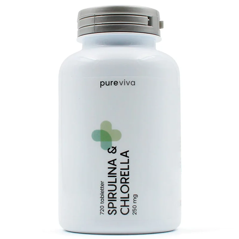 3 for 2 - Pureviva Spirulina & Chlorella 250 mg 720 tabl., Helse & Madvarer, Ingredienser, Spirulina