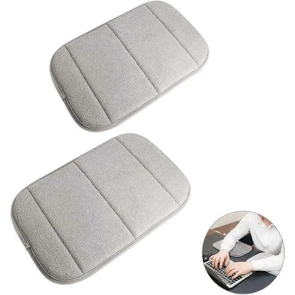2-pack Portabelt Armbågs- och Handledsstöd för Dator, Premium Minnesskum Skrivbordsstöd för Tangentbord (20 x 30 cm)
