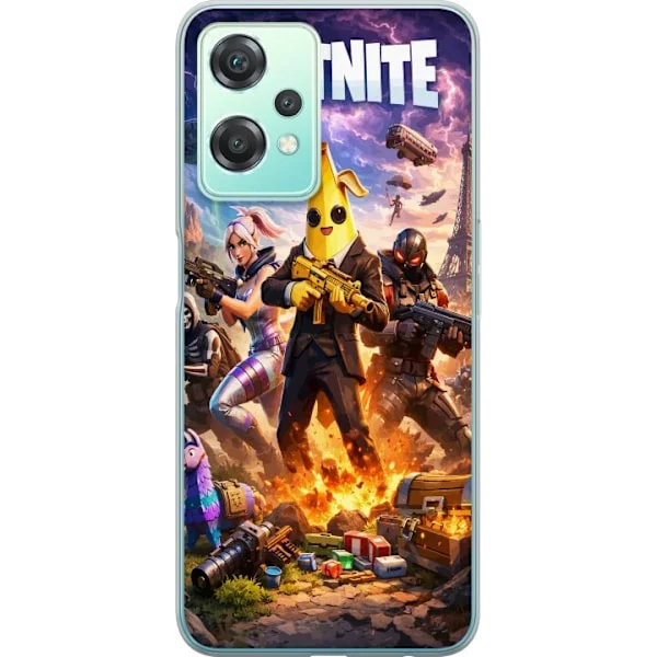 Kompatibelt Mobilskal till OnePlus Nord CE 2 Lite 5G Actionfigurer i explosiv stadsscen med dramatisk himmel och intensiva färger i spelinspirerad st
