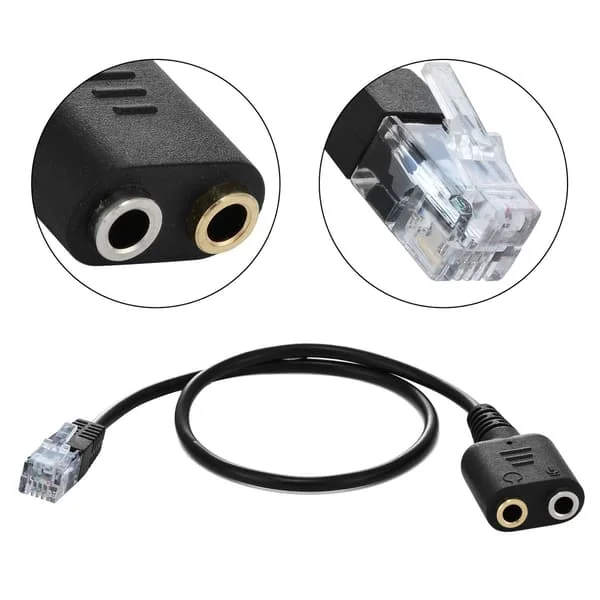 Uros 2 x 3,5 mm Naaras Jack Kuulokkeet Puhelin Mikrofoni Äänenjakaja Adapterikaapeli Kiinteään Puhelimeen