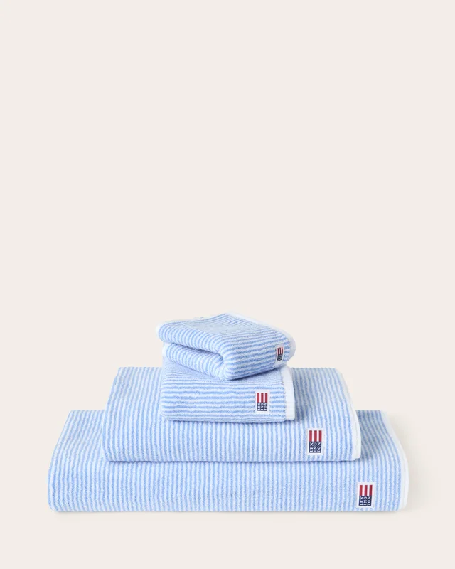 Lexington Original handduk vit / blå randig