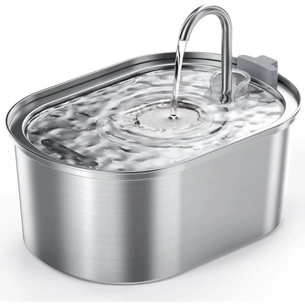 Kattfontene i rustfritt stål, 3,2L automatisk kattfontene med stillegående pumpe, tåler oppvaskmaskin, egnet for flere kjæledyr-WELLNGS{JSR}