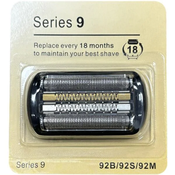 Ersättningshuvud för Braun Series 9 rakapparater. Kompatibel med Braun S9-modellerna 9080cc, 9095cc, 9260s, 9291cc, 9296cc och 9330s. Svart