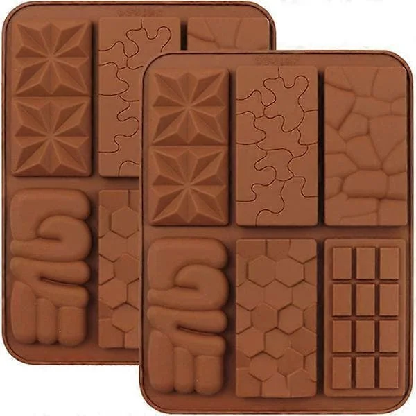 6-i-1 silikonform for sjokolade, voks, protein- og energibarer