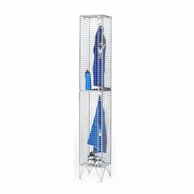 Wire mesh locker, 2 doors, 1980x305x457 mm