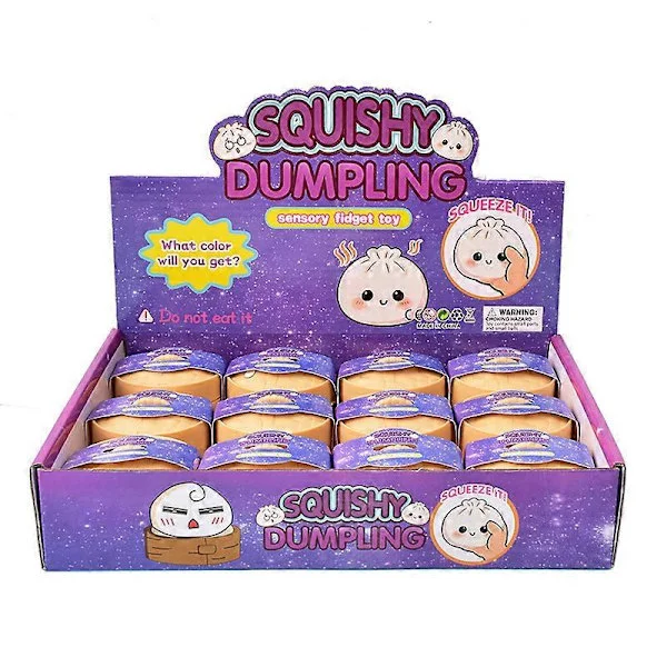 12 st Dumpling Squishy Blind Box, Glitter Dumpling Squishy, Söta Dumplings Stressbollar