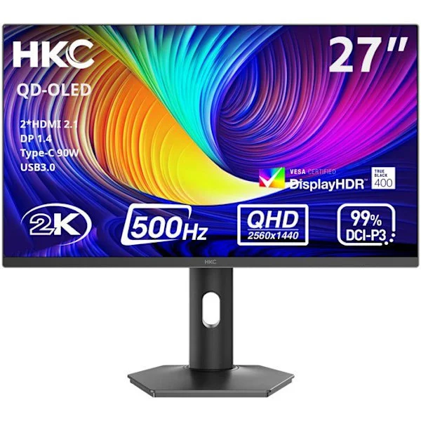 PC-spelskärm - HKC - 27" - QHD - 500Hz - OLED-panel - 0,03ms - GS27QHS