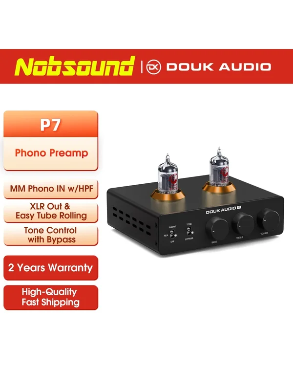 AliExpress - Nobsound P7 Ventil Tube Phono Stage Preamp Stereo-Vorverstärker mit HPF für MM Turntable Treble&Bass Control