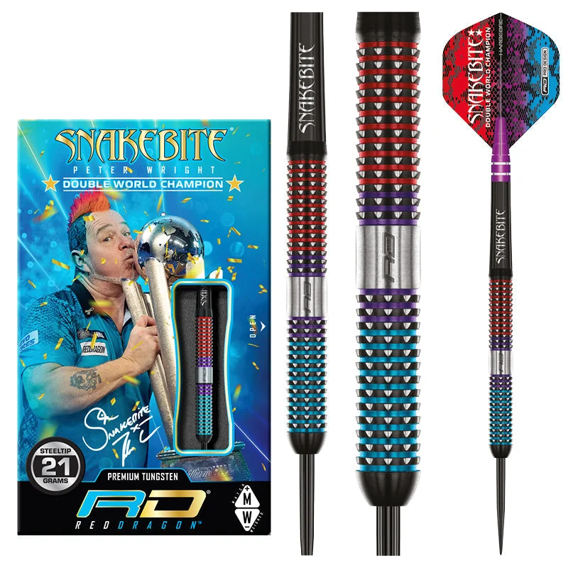Red Dragon Darts Peter Wright Snakebite Spirit Steel Tip Darts 21g