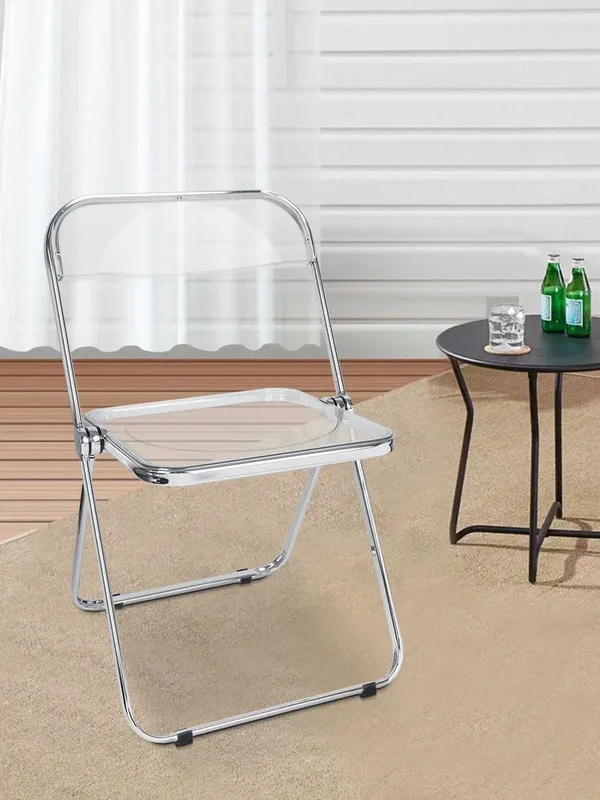 AliExpress - Chaise pliante en acrylique transparent, chaise pliante empilable en cristal, chaise longue, structure chromée, pour banquet, conférence,
