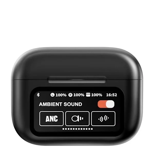 Trådløse Bluetooth-øretelefoner, støjreducerende Bluetooth-øretelefoner, fuldfarveskærm in-ear-øretelefoner, kompatible med iPhone og Android.