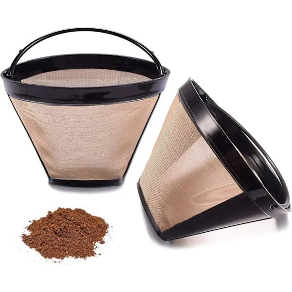Gjenbrukbart No.4 kjegle kaffemaskinfilter, for Ninja Coffee Bar brygger erstatning permanent kurvfilter (2 kaffefiltre).