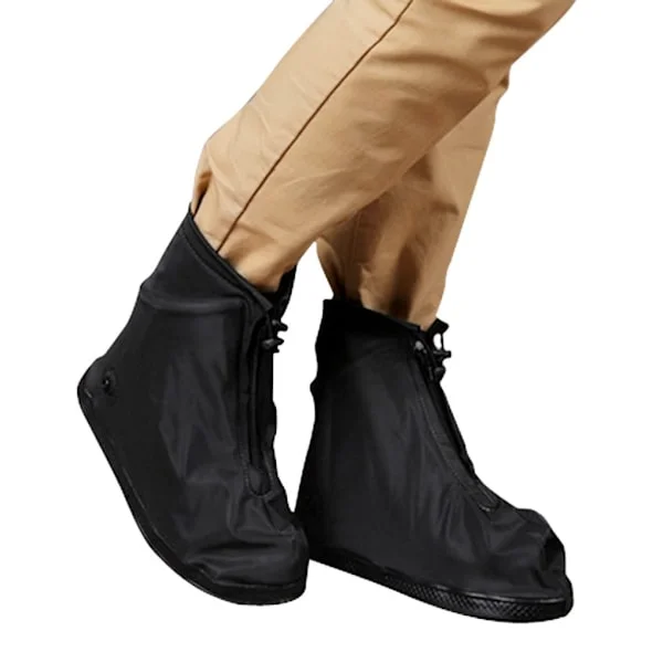 (41-42) Waterproof Shoe Covers Rain Waterproof Shoe Covers Women Men Reusable Non-Slip Shoe Covers Black for Outdoor Use on Rainy and Snowy Days