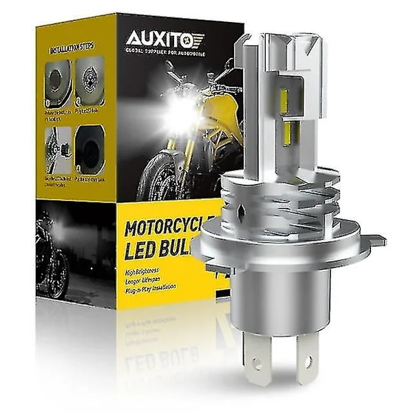 1 stk. H4 Hb3 Led Canbus Ingen Fejl Motorcykel Forlygte Pære 1500lm 6000k Hvid Hi/lo Fjernlys H4 Led Motorcykel Lygter Forlygte