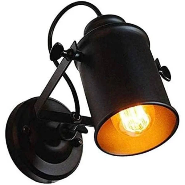 Elegant Innendørs Vegglampe, Justerbar LED Spotlight, Retro Industriell E27 Vegglampe, Metall Innendørs Vegglampe, Svart