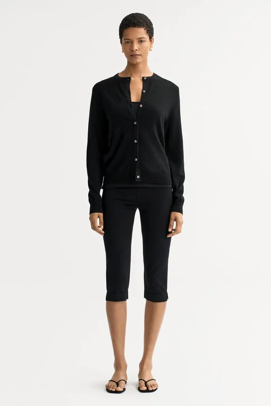 Soft Goat - Cardigan - Women cashmere sweater - S - Black