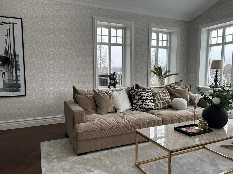 Fiona Walldesign Tapet, Home Paper 100203 Damask, L, Grå, Färg & tapeter