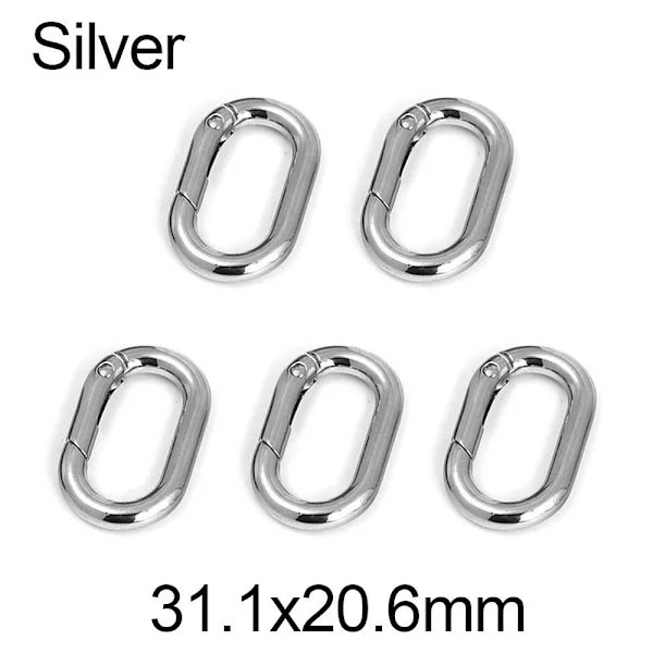 5st Fjäderovala Ringar Väskbältesspännen SILVER 31.1X20.6MM Silver 31.1x20.6mm