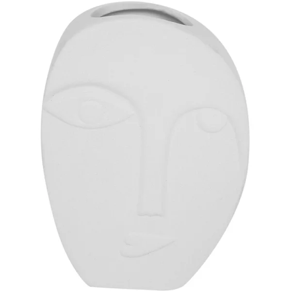 Simple Ceramic Face Vase, Ornaments, Flower Basket, Pot, Decoration, Bedroom Vases-A