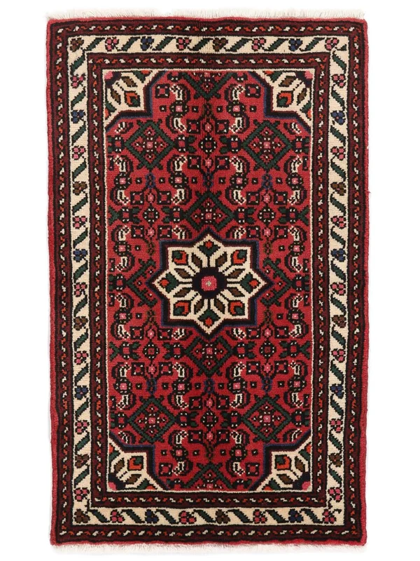 Oriental Hosseinabad Rug 60X95 Black/Dark Red (Wool, )
