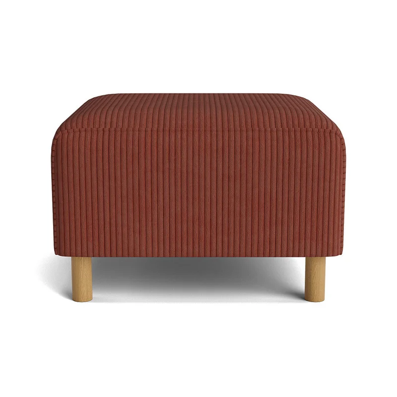 Seam Pouf Hocker in Lincoln Kupfer, moderner Sitzpouf mit Cord-Optik und bequemer Polsterung für hohen Komfort, quadratisches Design, 45cm